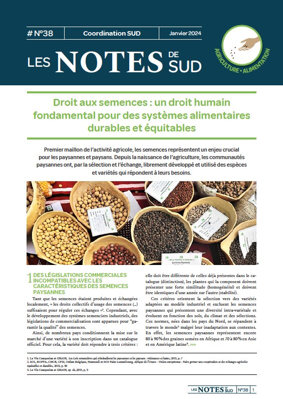 Note de sud : droit aux semences